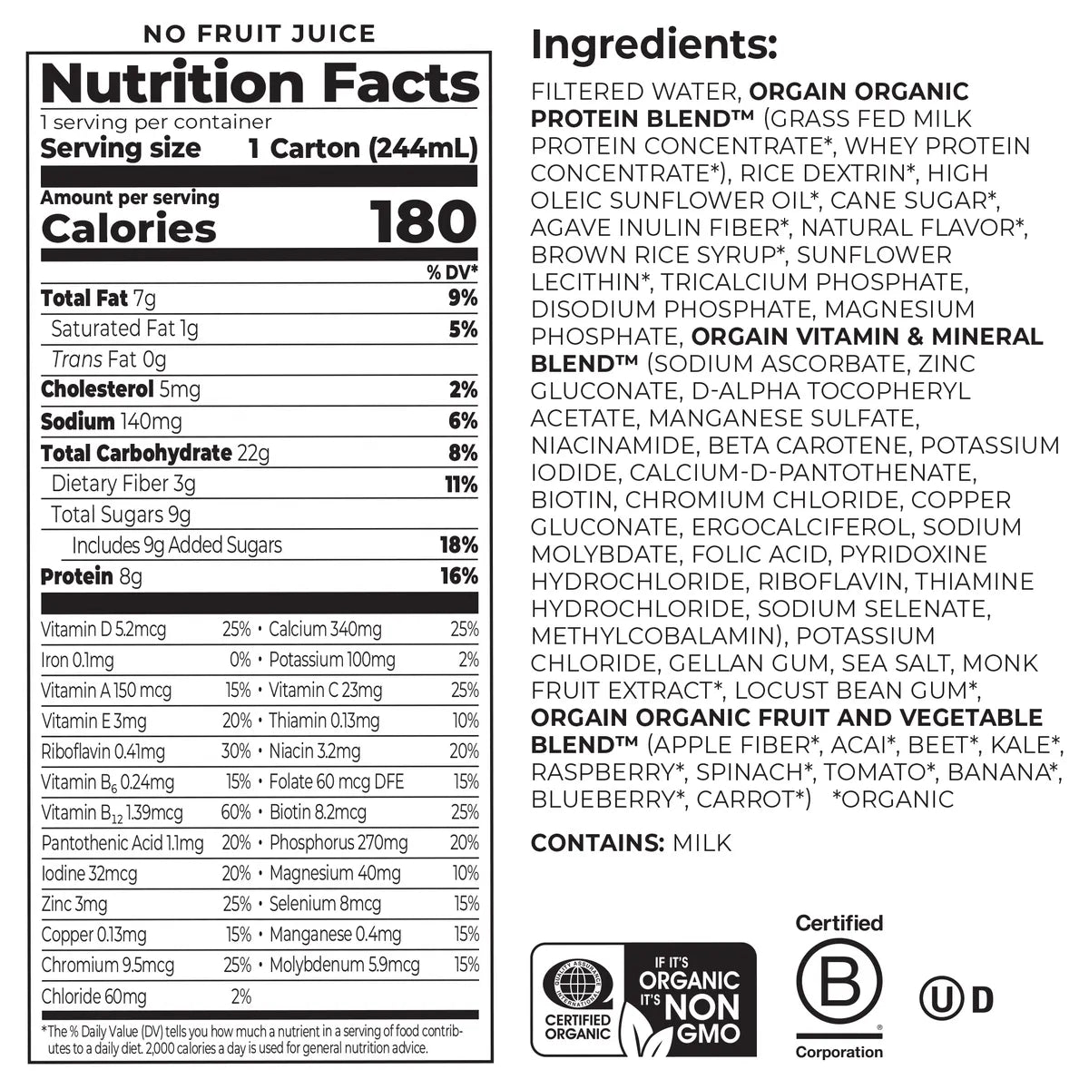 Kids Protein Organic Nutrition Shake - Strawberry